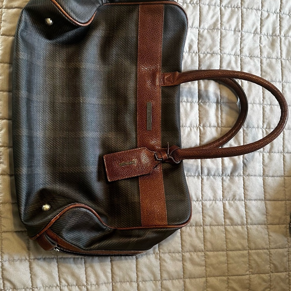 Authentic Givenchy Brown and Gray Duffel Bag with Timeless Design